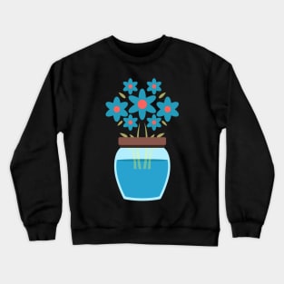 Mason Jar With Blue Flower Wild Flower In Vase Crewneck Sweatshirt